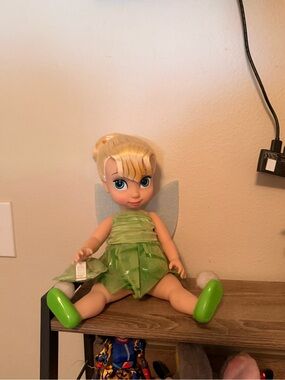Disney Tinker Bell Doll with Green Dress and Sparkly Blue Wings